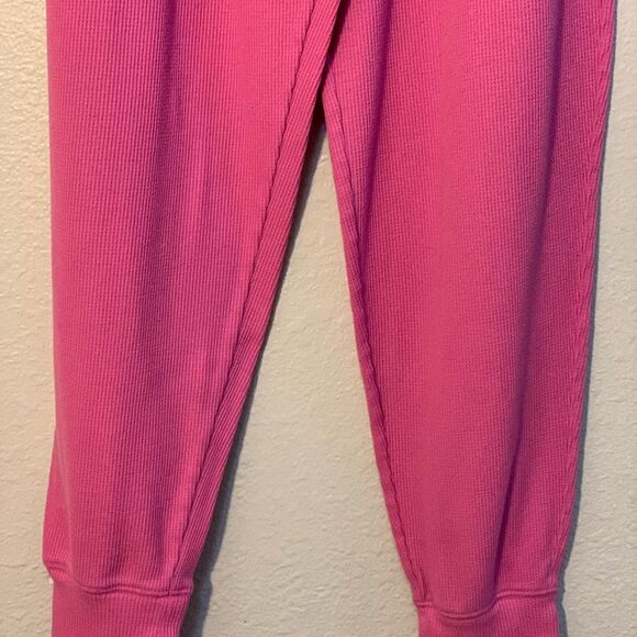 Victoria’s Secret Pink Sleepwear Pants Women’s Waffle Knit Medium Pink Pockets. - Picture 4 of 14